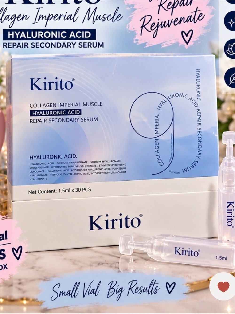 Kirito Collagen Imperial Muscle Hyaluronic Acid Repair Secondary Serum